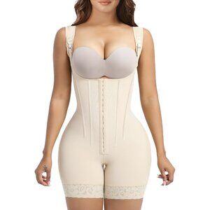 Women's Shapewear Beige Tummy Control Body Shaper Postpartum Garment Bones